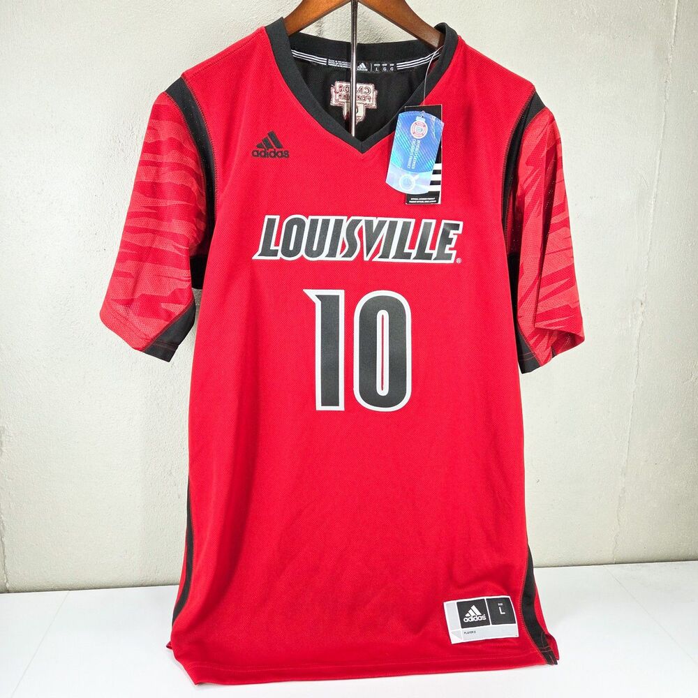 Adidas Louisville Cardinals #10 Red Football Jersey Wing Sleeve Men's Sz L